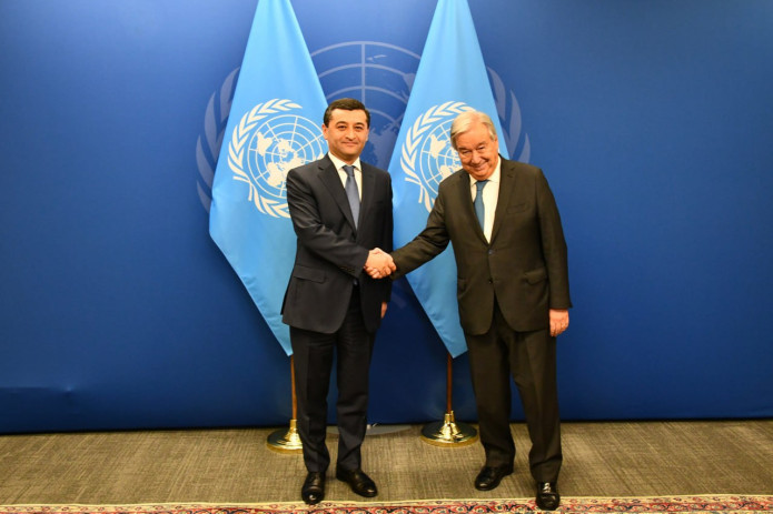 Foreign Minister Bakhtiyor Saidov meets UN Secretary-General António Guterres