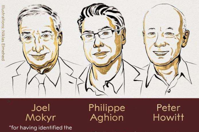 Iqtisodiyot bo‘yicha 2025-yilgi Nobel mukofotiga Joel Mokyr, Philippe Aghion va Peter Howitt sazovor bo‘lishdi
