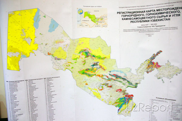 Карта полезных ископаемых узбекистана