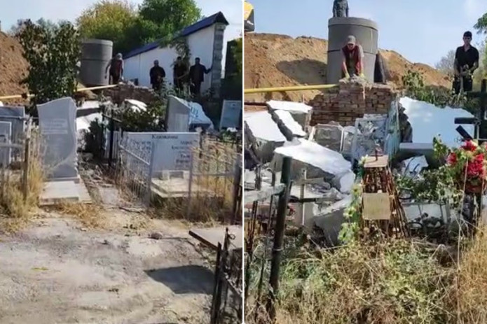 Toşkentda quriliş sabab Botkin qabristonining devori qulab, bir neçta qabr toşlari şikastlandi