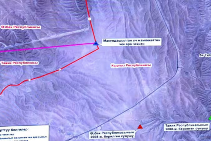 Qirg‘iziston, Tojikiston va O‘zbekiston chegaralari tutashgan nuqta ko‘rsatildi