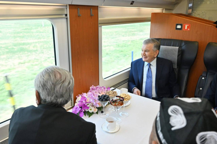 Prezident Shahrisabzga ketayotib, poyezdda qashqadaryolik faollar bilan samimiy muloqotda bo‘ldi