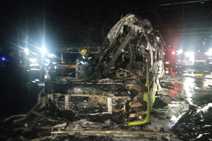 Toshkentda avtobus saroyida yong‘in sodir bo‘ldi