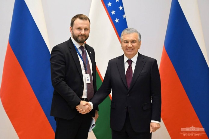 President Shavkat Mirziyoyev receives a delegation from Russian Federation