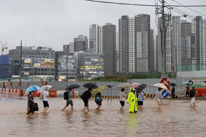 В Южной Корее произошло рекордное наводнение за последние 80 лет