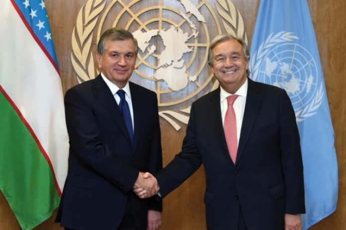 Шавкат Мирзиёев встретился с главой ООН Антониу Гутерришем