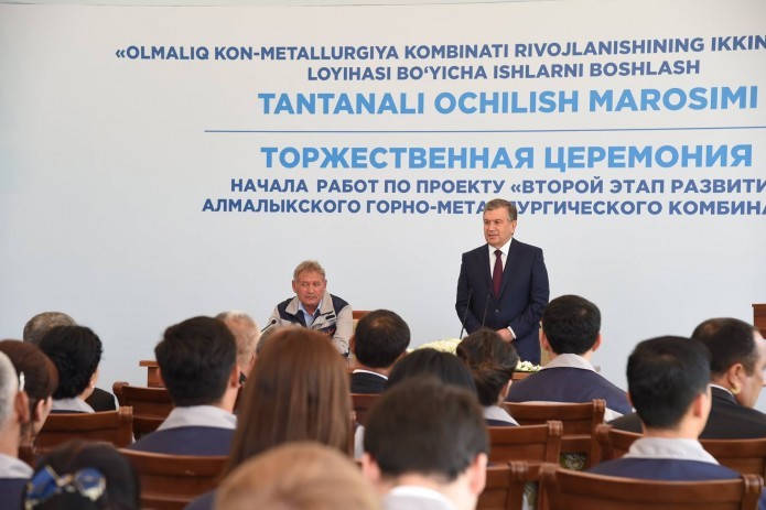 President Shavkat Mirziyoyev attends opening of a new mine "Yoshlik"