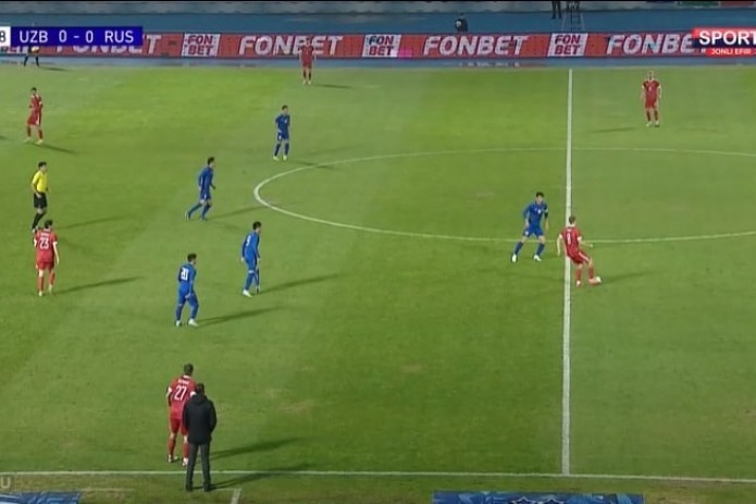 Illegal gambling was advertised at  match of  national team of Uzbekistan