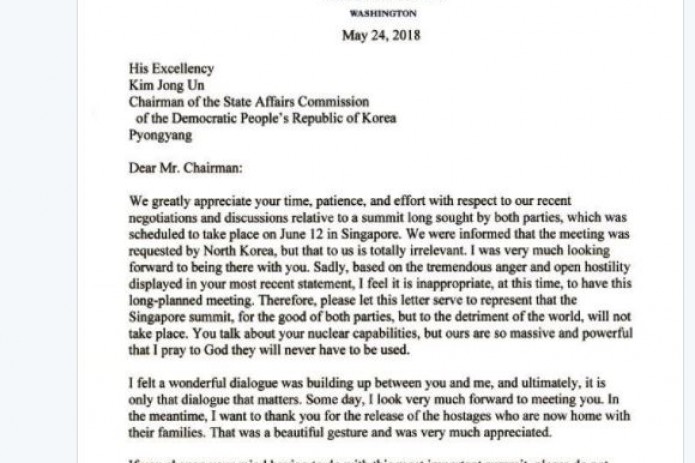 Трамп получил "отличное письмо" от Ким Чен Ына