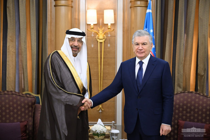 Shavkat Mirziyoyev Saudiya Arabistoni investitsiyalar vaziri Xolid al-Falihni qabul qildi