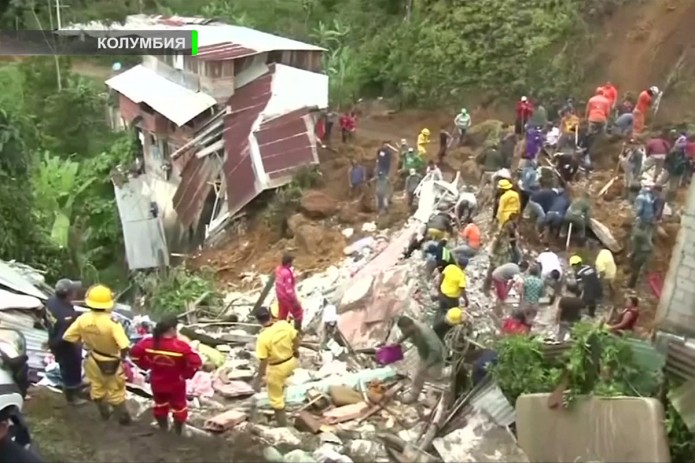 Ночной оползень в Колумбии унес жизни более десятка человек (Видео)