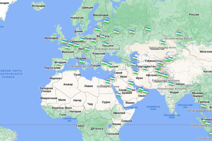 Xorijdagi saylov uchastkalari manzillari ko‘rsatilgan interaktiv xarita yaratildi