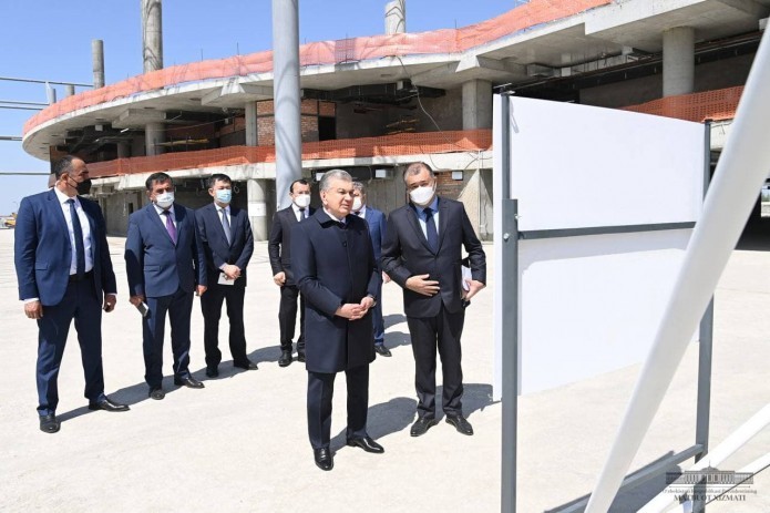 Mirziyoyev inspects construction of Samarkand International Airport
