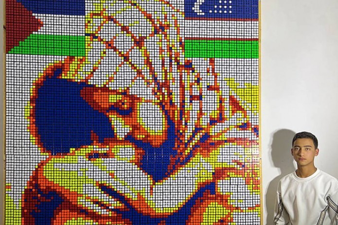 Uzbek Teen's Rubik's Cube Artwork for Palestine Goes Viral