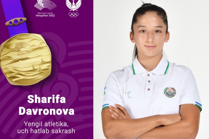 Xanchjou-2022: 17 yoshli Sharifa Davronova Osiyo oʻyinlarida oltin medalni qoʻlga kiritdi