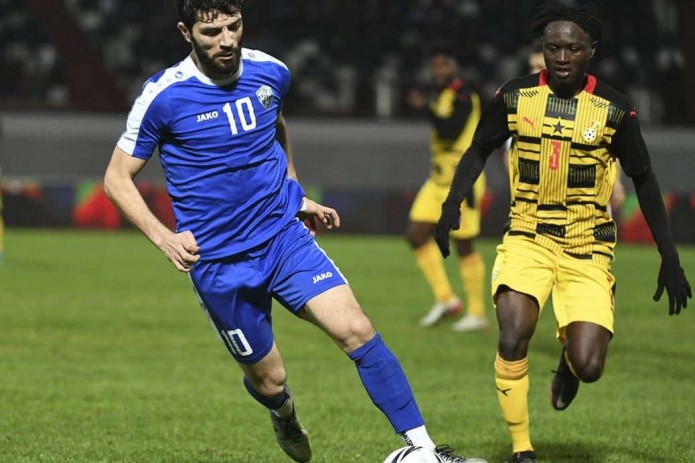 "Mendirman Jaloliddin". Masharipovning goli O'zbekiston MTJga Gananing ikkinchi terma jamoasi ustidan g'alaba keltirdi