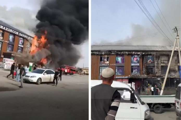 Xorazmda 3 qavatli do‘kon yonib ketdi