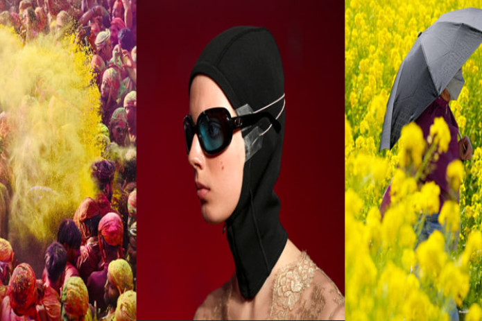 Holi bahor bayramini nishonlayotgan hindlar, Parij moda haftaligida Valentino kuz-qish kolleksiyasi, Tokiodagi Xamarikyu bog'larida kolza gullashi. Kun suratlari