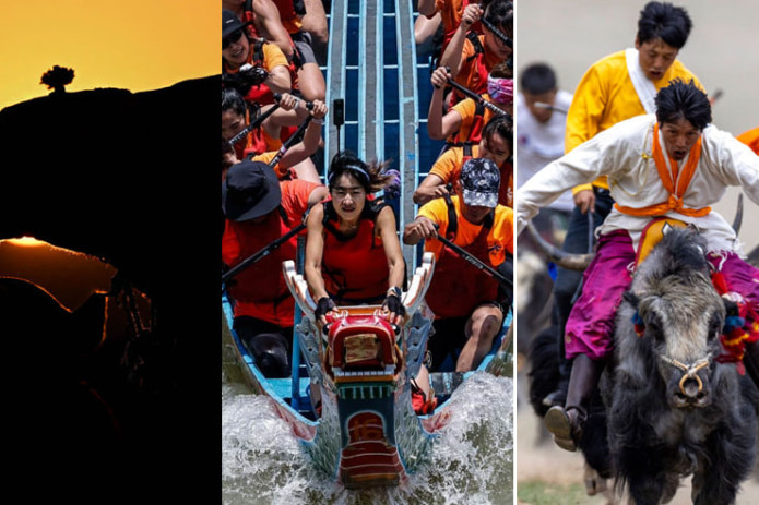 Qurbon hayiti oldidan Gizadagi tuyalar yarmarkasi, Tayvanda Dragon Boat festivali, Xitoyning Lxasa shahrida an'anaviy yak poygasi. Kun suratlari
