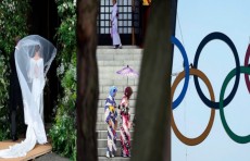Vestminster gersogining to'yi, Tokiodagi an'anaviy yapon kimonolaridagi sayyohlar, Eyfel minorasidagi Olimpiya halqalari. Kun suratlari
