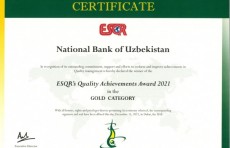 Узнацбанк получил награду «Quality Achievements  Award 2021»